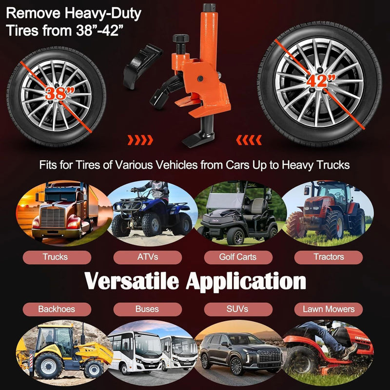 DURAFORCE Manual Tire Bead Breaker 38"-42" Tires Repair Tool with Rubber Pad Protector