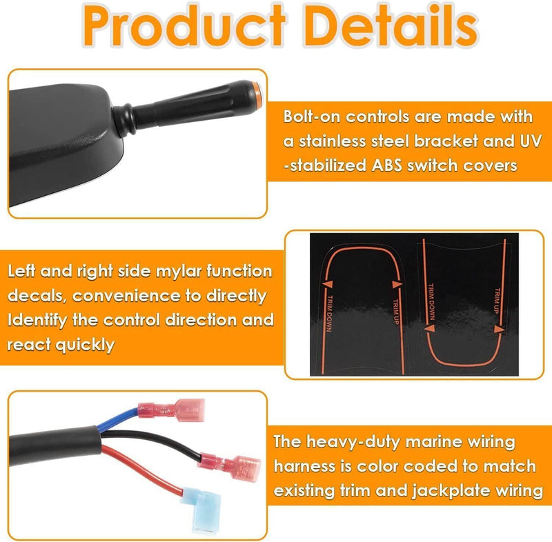 DURAFORCE Bezel Control Switch Blinker Trim/Jack Plate For Seastar Hydraulic PT1000-1P, 2P