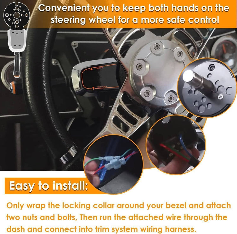 DURAFORCE Bezel Control Switch Blinker Trim/Jack Plate For Seastar Hydraulic PT1000-1P, 2P