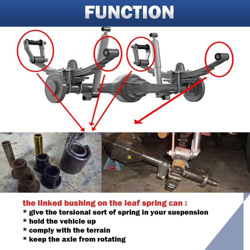DURAFORCE KJ02008BK Rear Spring Shackle Bushings for 1984-2098 Jeep Cherokee XJ 2.2109G