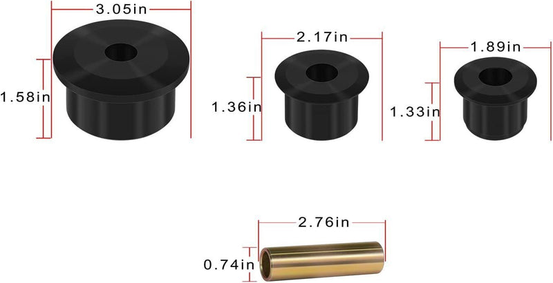 DURAFORCE KJ02008BK Rear Spring Shackle Bushings for 1984-2098 Jeep Cherokee XJ 2.2109G