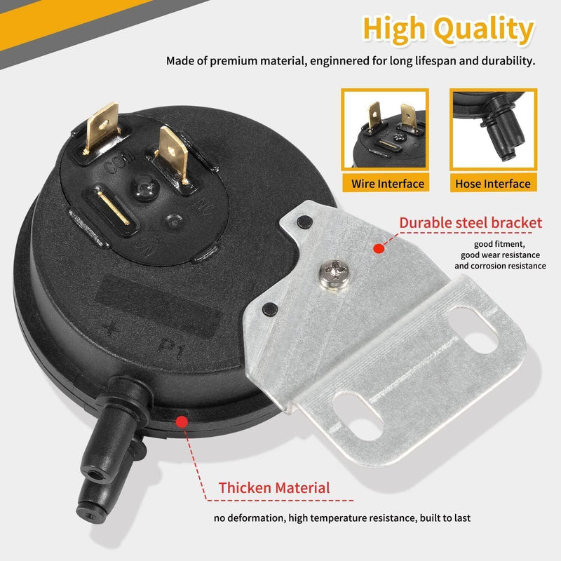 DURAFORCE Furnace Air Pressure Switch For Nordyne Miller Intertherm 632444R 632444 1.74"
