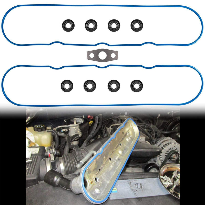DURAFORCE Valve Cover Graphite Gasket Set Grommets Kit for Chevy GMC 4.8/5.3/6.0/6.2/7.0L