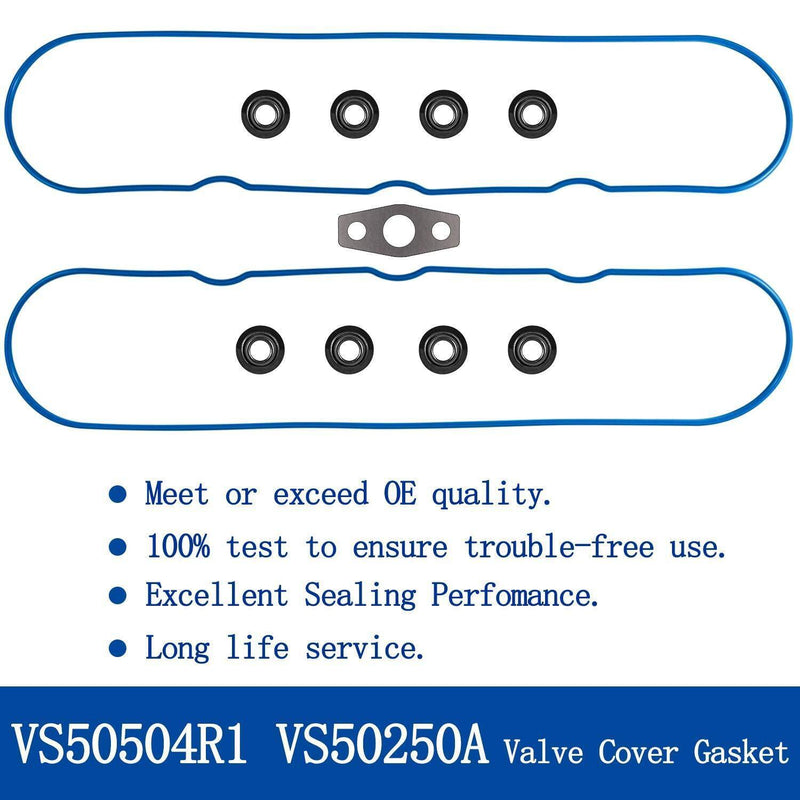 DURAFORCE Valve Cover Graphite Gasket Set Grommets Kit for Chevy GMC 4.8/5.3/6.0/6.2/7.0L