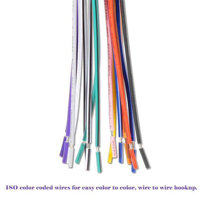 DURAFORCE 16 Pin Radio ISO Wire Harness Adapter For Peterbilt Freightliner Semi Truck