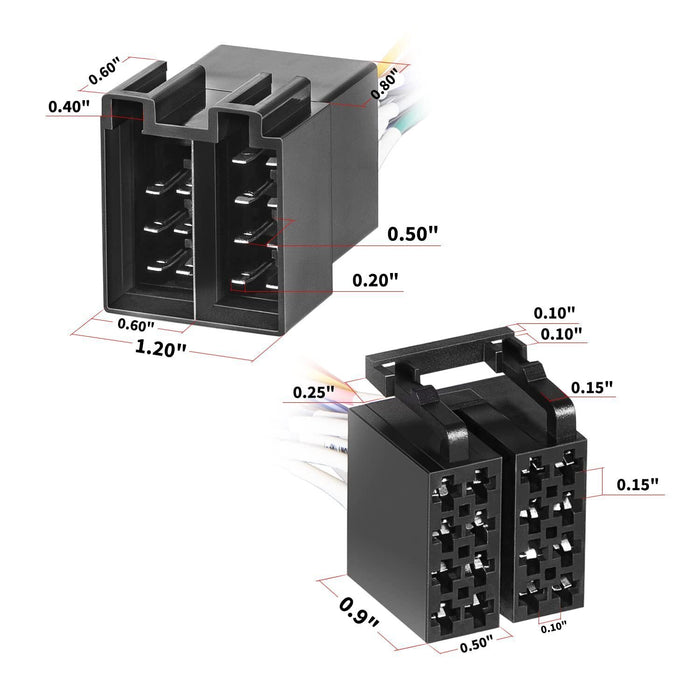 DURAFORCE 16 Pin Radio ISO Wire Harness Adapter For Peterbilt Freightliner Semi Truck