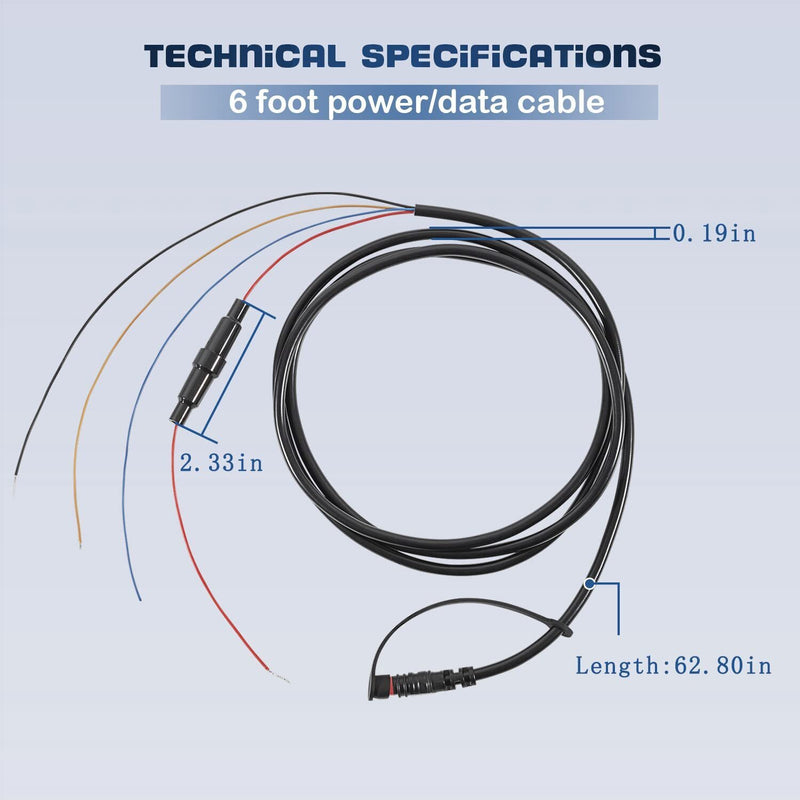 DURAFORCE Power/Data Cable 4-Pin 010-12199-04 for Garmin Striker EchoMAP, Striker Series
