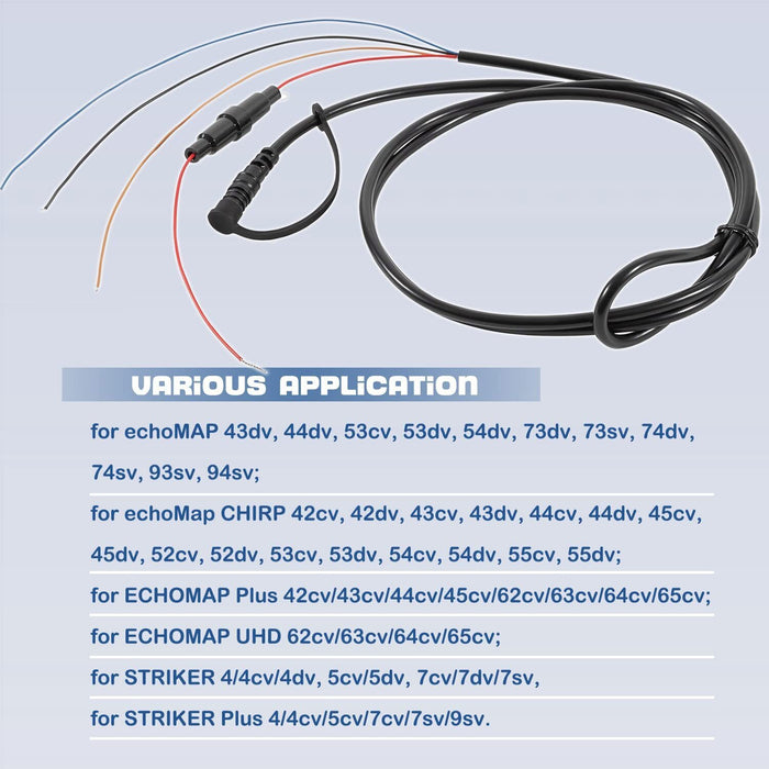 DURAFORCE Power/Data Cable 4-Pin 010-12199-04 for Garmin Striker EchoMAP, Striker Series