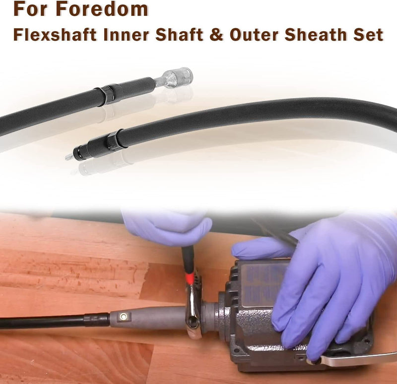 DURAFORCE For Foredom Flexshaft 39” Flexible Inner Shaft Cable & Rubber Outer Sheath Set