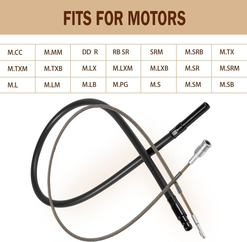 DURAFORCE For Foredom Flexshaft 39” Flexible Inner Shaft Cable & Rubber Outer Sheath Set