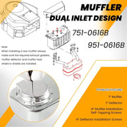 DURAFORCE Muffler Single Exhaust Muffler Twin Replaces MTD Part # 951-0616B 751-0616B