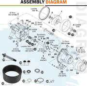 DURAFORCE For 1994-2002 SeaDoo Jet Pump Rebuild Kit Wear Ring Impeller Shaft Seal Oil Tool