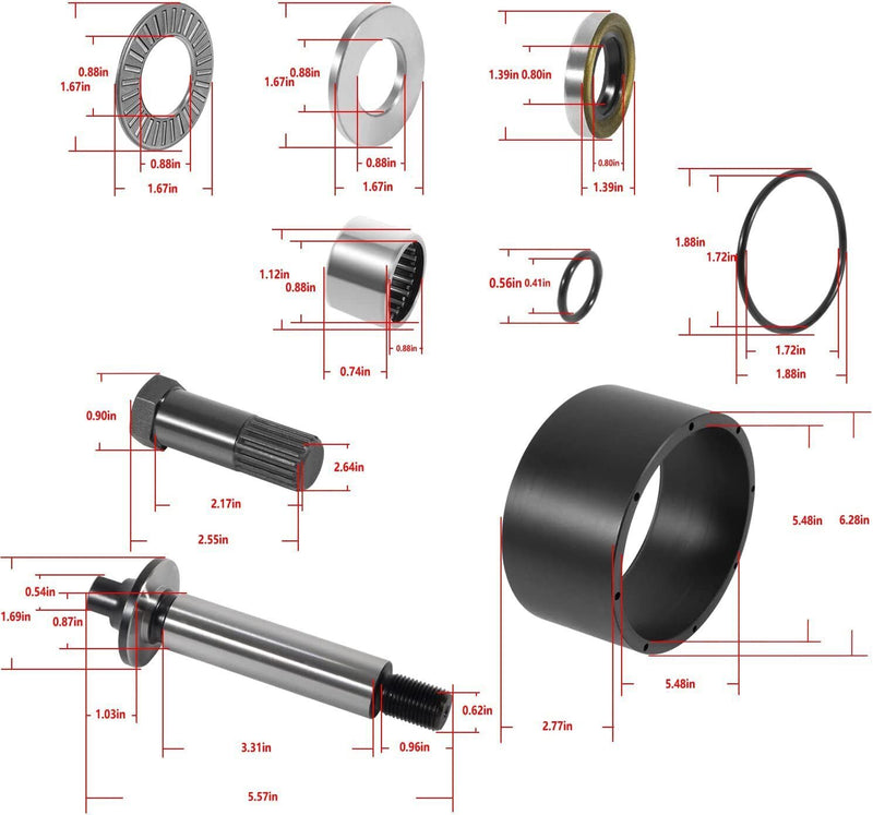 DURAFORCE For 1994-2002 SeaDoo Jet Pump Rebuild Kit Wear Ring Impeller Shaft Seal Oil Tool
