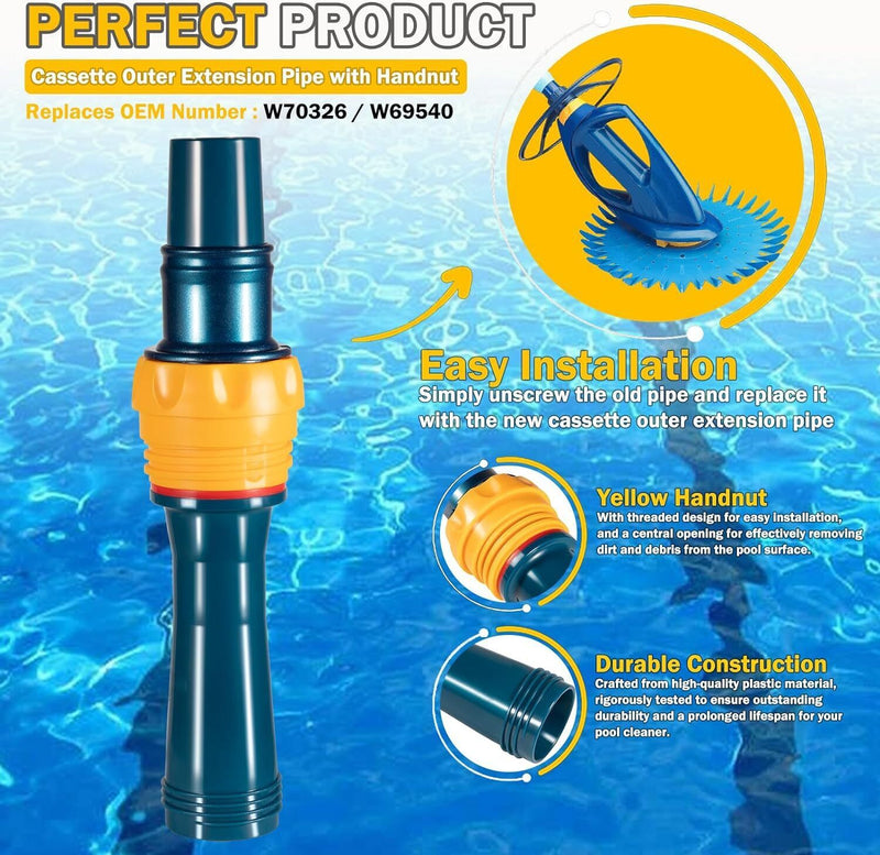 DURAFORCE W70326 Cassette Outer Extension Pipe with Handnut for Zodiac Baracuda G3/G3 Pro