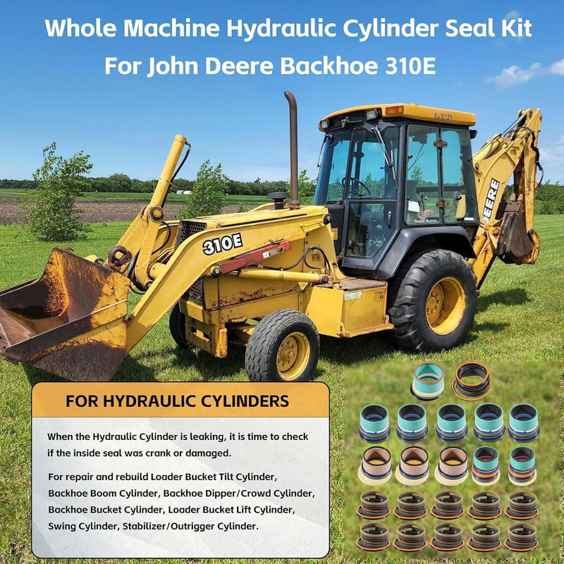 DURAFORCE Whole Machine Hydraulic Cylinder Repair Seal Kit for John Deere JD 310E Backhoe