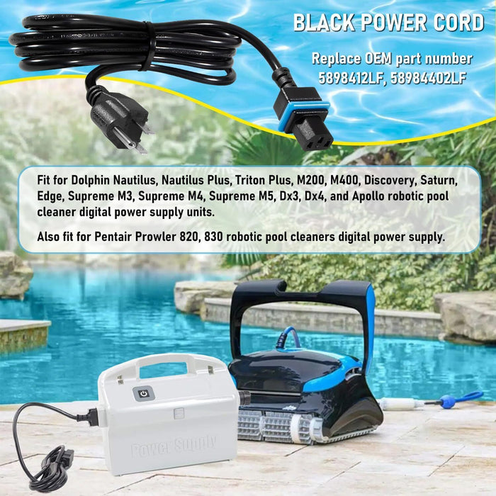 DURAFORCE 58984402L Power Cord Part For Maytronics Dolphin Pool Cleaner Power Supply