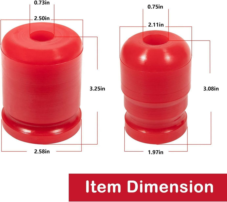 DURAFORCE 1-1303 & 1-1304 Polyurethane Front & Rear Bump Stop for Jeep Wrangler JK/JKU 4PC