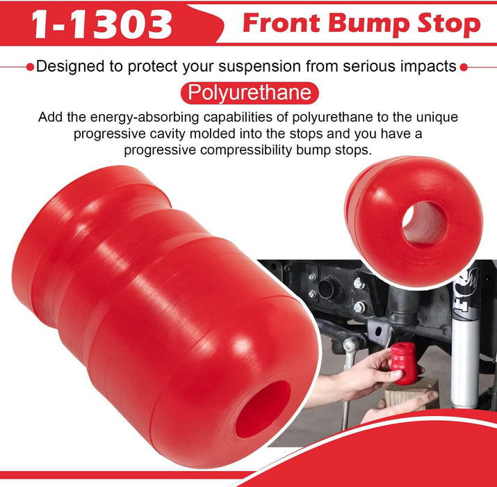 DURAFORCE 1-1303 & 1-1304 Polyurethane Front & Rear Bump Stop for Jeep Wrangler JK/JKU 4PC