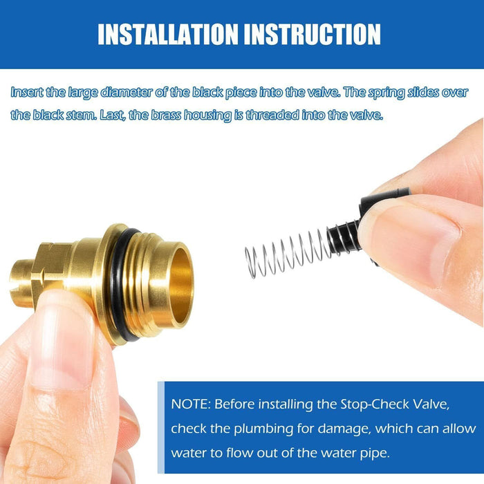 DURAFORCE 12318 Stop-Check Valve Kit for Moen Legend Icon One-Handle Tub & Shower Faucets