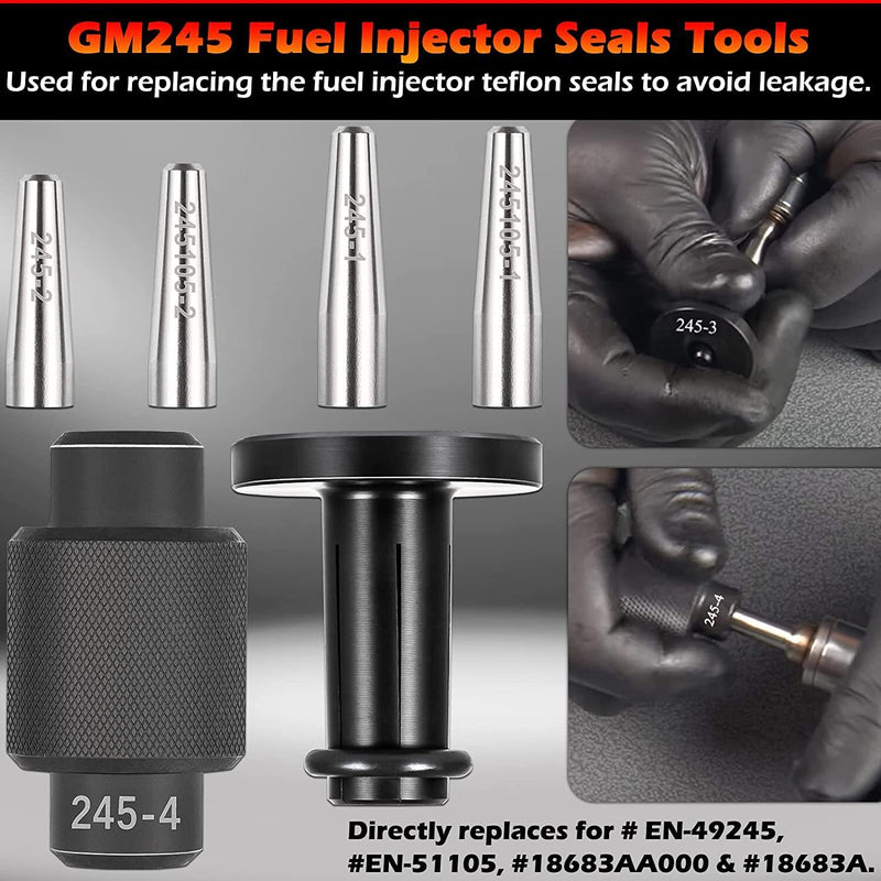 DURAFORCE Fuel Injector Seal Install Tool Kit EN-49245 & EN-51105 For GM 245 Subaru Bosch