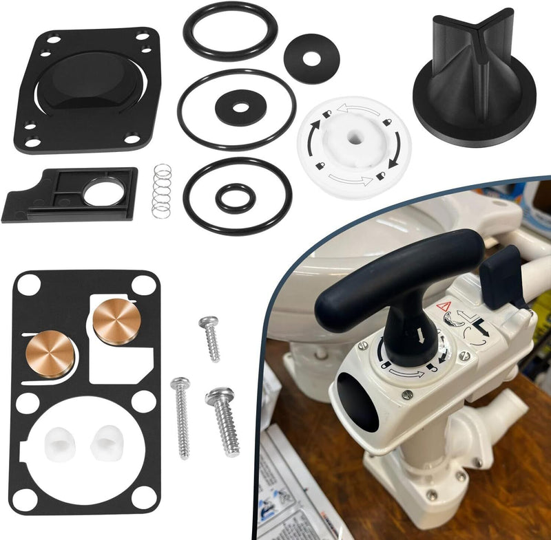 DURAFORCE for Jabsco 29045-3000 Marine Manual Toilet Service Kit Fit for 29090-3 & 29120-3