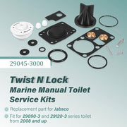 DURAFORCE for Jabsco 29045-3000 Marine Manual Toilet Service Kit Fit for 29090-3 & 29120-3