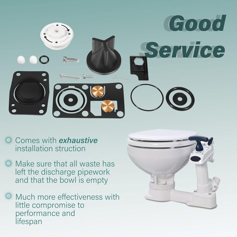 DURAFORCE for Jabsco 29045-3000 Marine Manual Toilet Service Kit Fit for 29090-3 & 29120-3