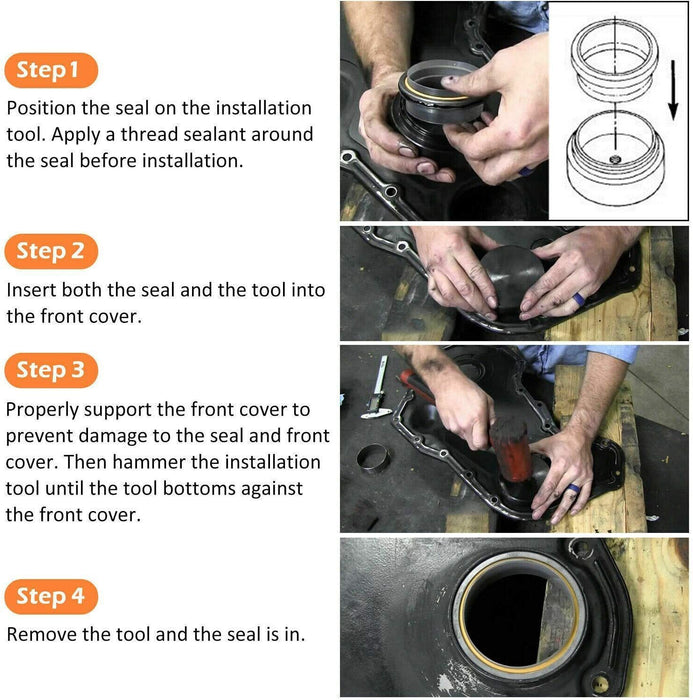 DURAFORCE 1338 Front Crankshaft Seal Installer Tool 3824498 For 3.9/5.9/6.7L Dodge Cummins