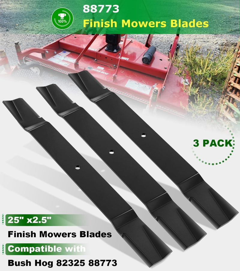 DURAFORCE 72" Finish Mower Blades for Bush Hog ATH720/RDTH720/FTH720 88773 82325 (3 Blade