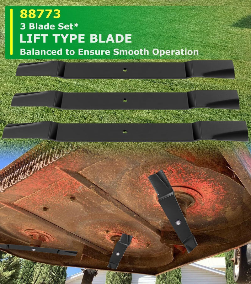 DURAFORCE 72" Finish Mower Blades for Bush Hog ATH720/RDTH720/FTH720 88773 82325 (3 Blade