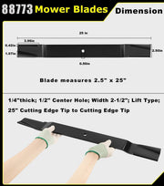DURAFORCE 72" Finish Mower Blades for Bush Hog ATH720/RDTH720/FTH720 88773 82325 (3 Blade