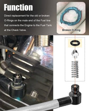 DURAFORCE Fuel Line Male End O-Ring Rebuild Kit MC6005 MC600-5 for Harley Davidson Street