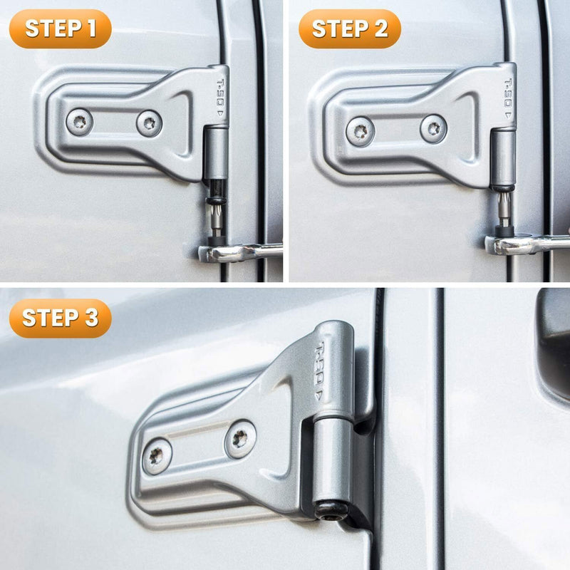 DURAFORCE Door Hinge Nuts For Jeep Wrangler JK JKU JL JLU Gladiator JT 2/4-Door 2007-2021