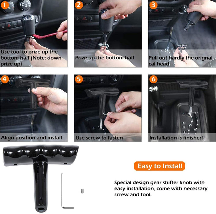 DURAFORCE T-Handle Shift Knob Automatic Gear Stick Shifter for Jeep Wrangler Dodge