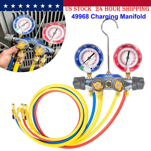 DURAFORCE For Yellow Jacket 4-Valve 49968 Test and Charging Manifold Gauges R-22/404A/410A