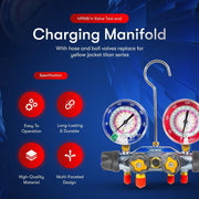 DURAFORCE For Yellow Jacket 4-Valve 49968 Test and Charging Manifold Gauges R-22/404A/410A