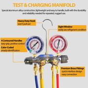 DURAFORCE For Yellow Jacket 4-Valve 49968 Test and Charging Manifold Gauges R-22/404A/410A