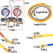 DURAFORCE For Yellow Jacket 4-Valve 49968 Test and Charging Manifold Gauges R-22/404A/410A