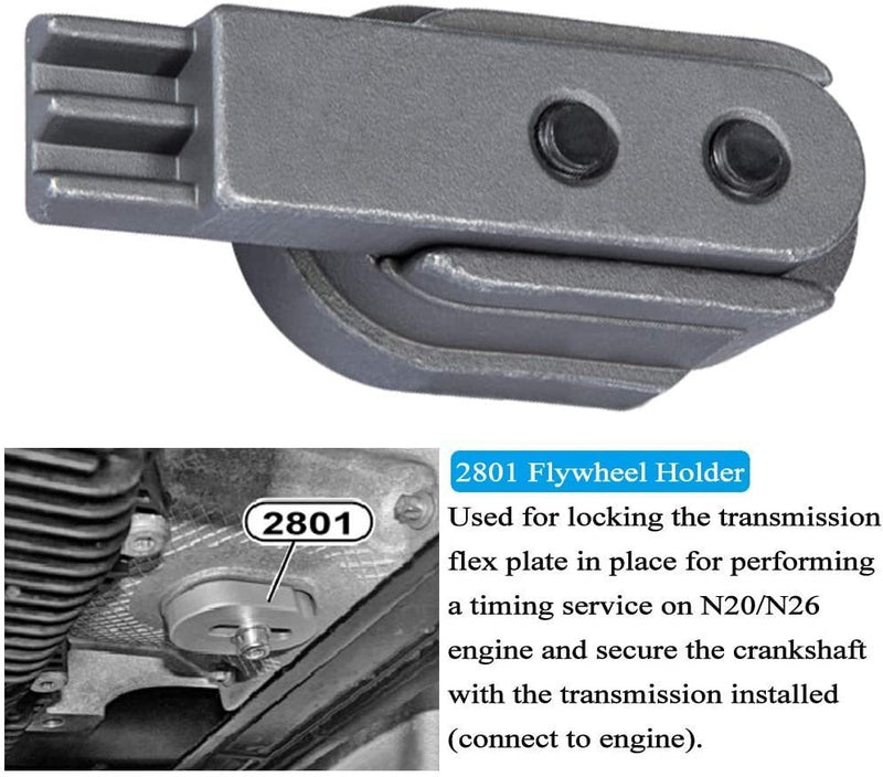 DURAFORCE 2801 Flywheel Holder Flex Plate Lock Timing Chain Tool for BMW N20 N26 Engines
