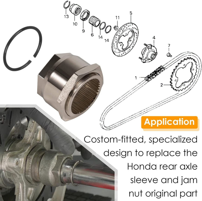 DURAFORCE Rear Axle Lock Jam Sleeve Nut Clip for Honda TRX400EX 400EX 400 400X 450R 450