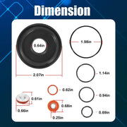 DURAFORCE For Watts 1/4" 3/8" 1/2" 009 LF009 RK-009-RT Complete Rubber Repair Kit 0887297
