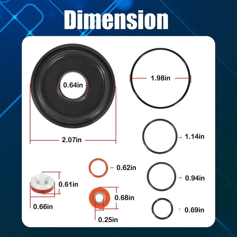 DURAFORCE For Watts 1/4" 3/8" 1/2" 009 LF009 RK-009-RT Complete Rubber Repair Kit 0887297