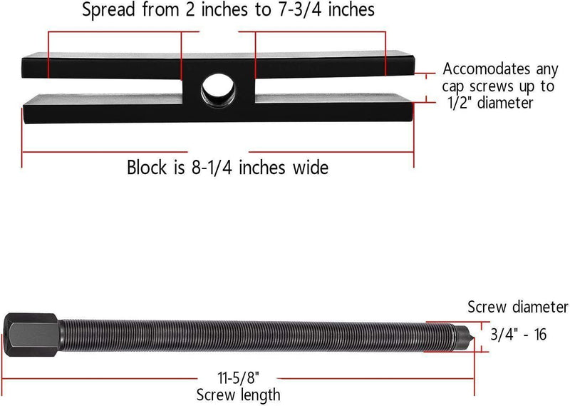 DURAFORCE 522 Large Gear and Pulley Puller Replace OTC 522 & 7393 Tapped Holes (2 Pack)
