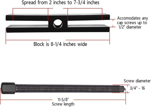 DURAFORCE 522 Large Gear and Pulley Puller Replace OTC 522 & 7393 Tapped Holes (2 Pack)