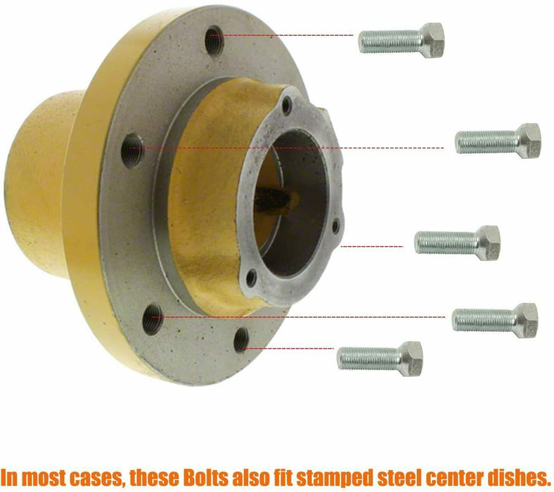 DURAFORCE JD16 Front Wheel Hub Lug Bolts 9/16-18 x 1-1/8" Fit for John Deere Tractor 10PCS
