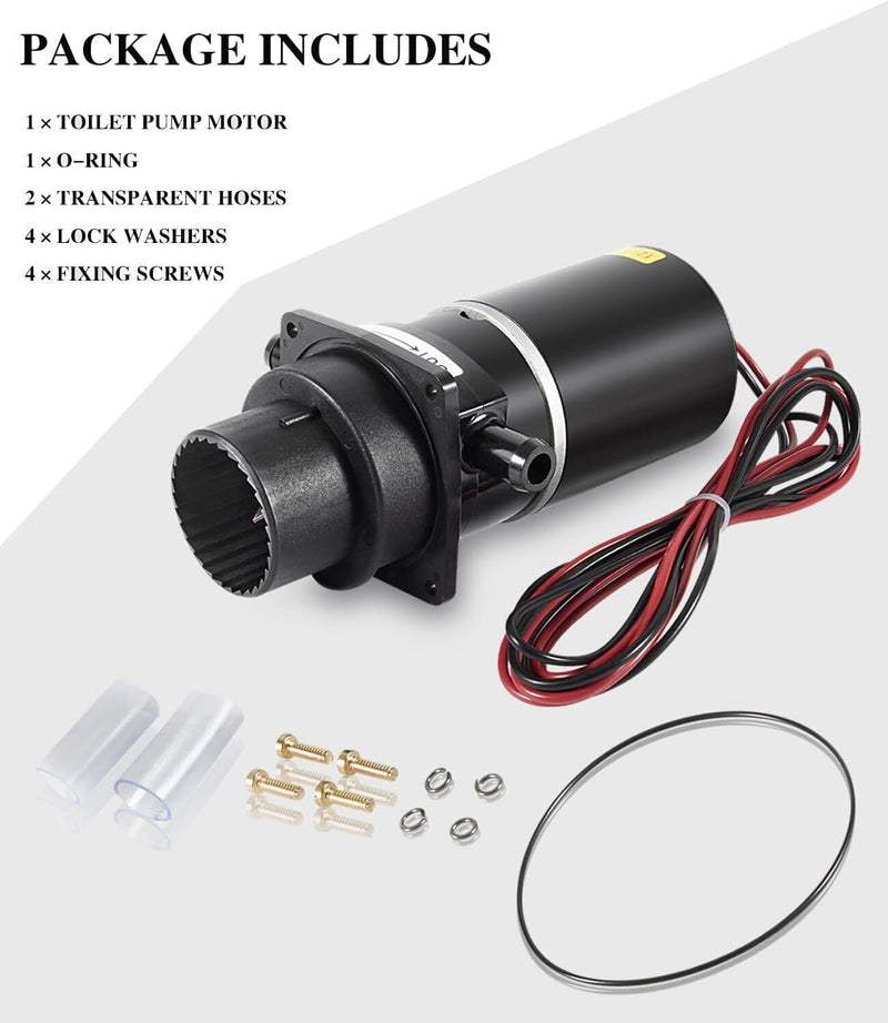 DURAFORCE 37041-0010 Motor Pump Assembly 12V for Jabsco 74001-2460 Marine Electric Toilet