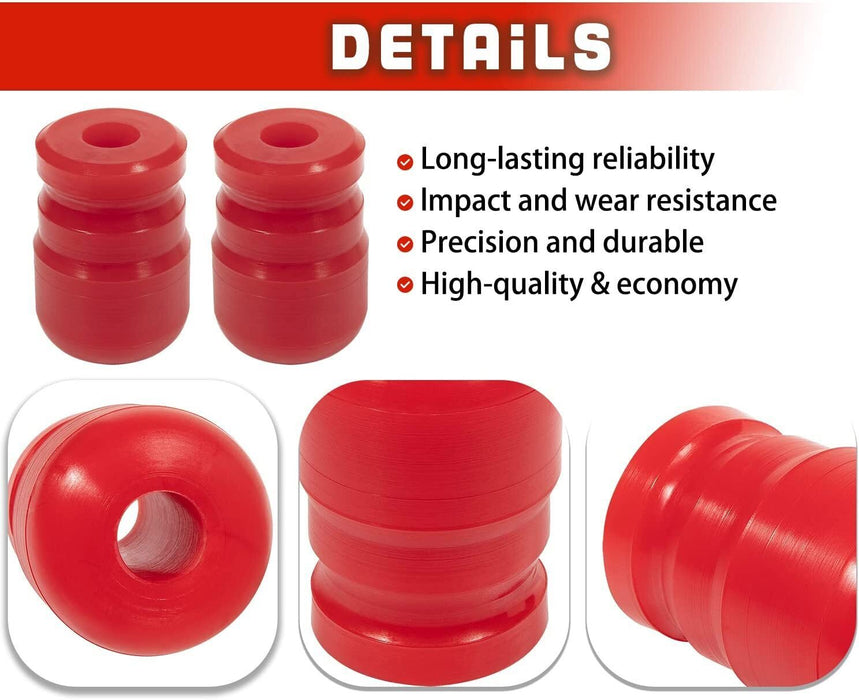 DURAFORCE 1-1303 Polyurethane Front Bump Stop for 2007-2018 Jeep Wrangler JK/JKU 2pcs Red