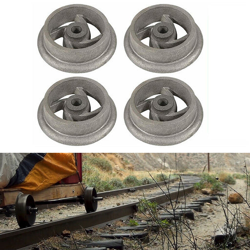 DURAFORCE 4PCS Cast Iron Cart Wheels Caster Set for Large Model Mine Ore Car Mining 7 1/4"