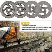DURAFORCE 4PCS Cast Iron Cart Wheels Caster Set for Large Model Mine Ore Car Mining 7 1/4"