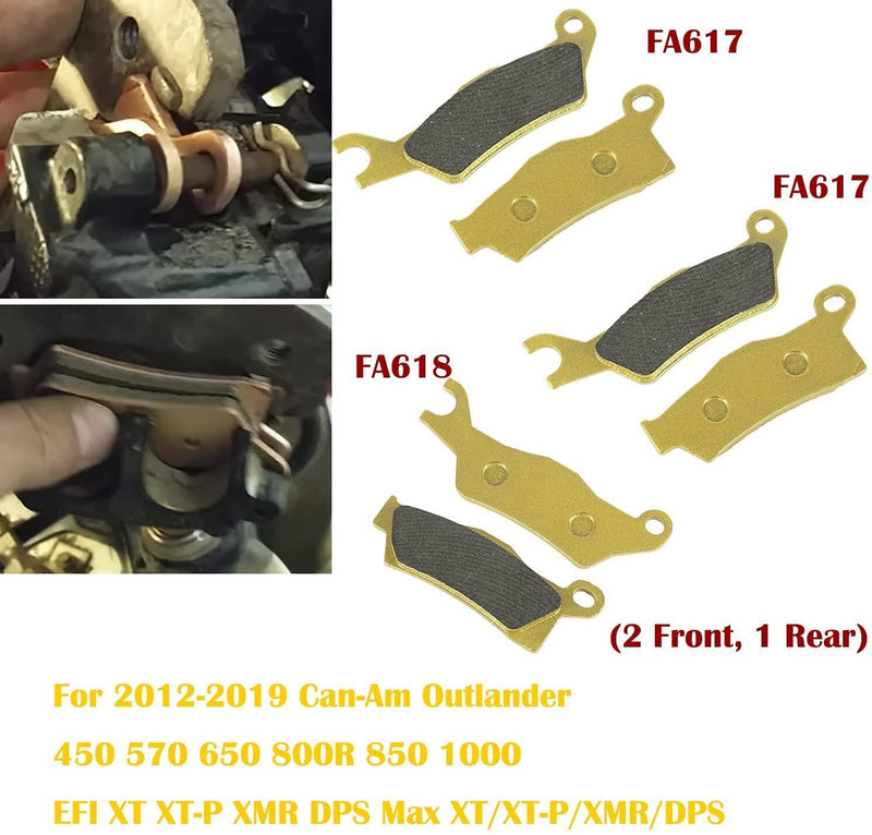 DURAFORCE For Can-Am Outlander 450 570 650 850 1000 EFI XT XMR DPS Front & Rear Brake Pad